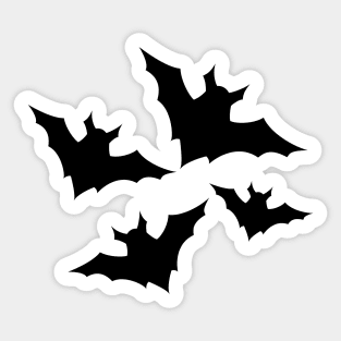 Halloween bats black cool spooky silhouette pattern on gray Sticker